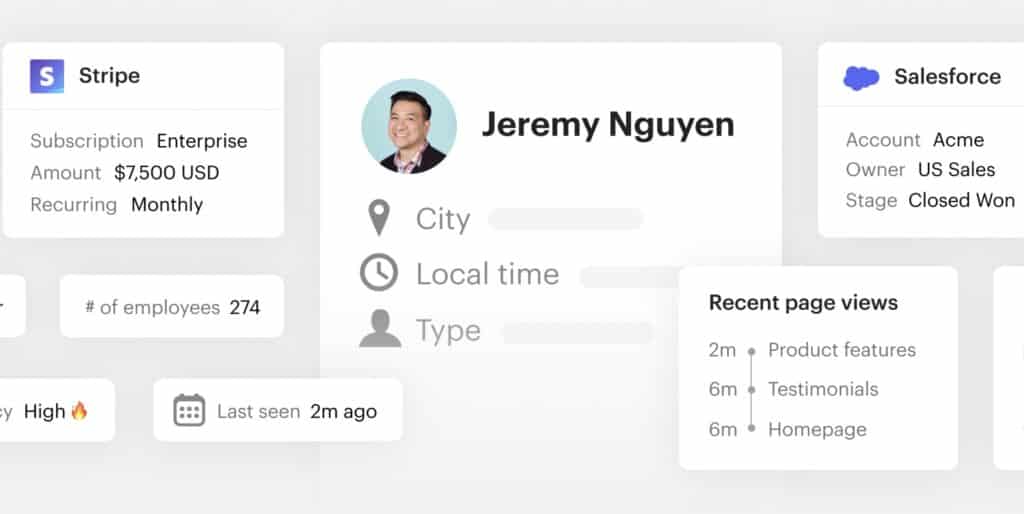 gestión de datos de clientes de intercomunicación