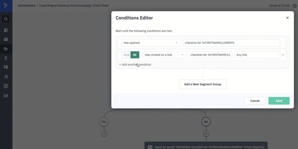 condiciones de la campaña activa