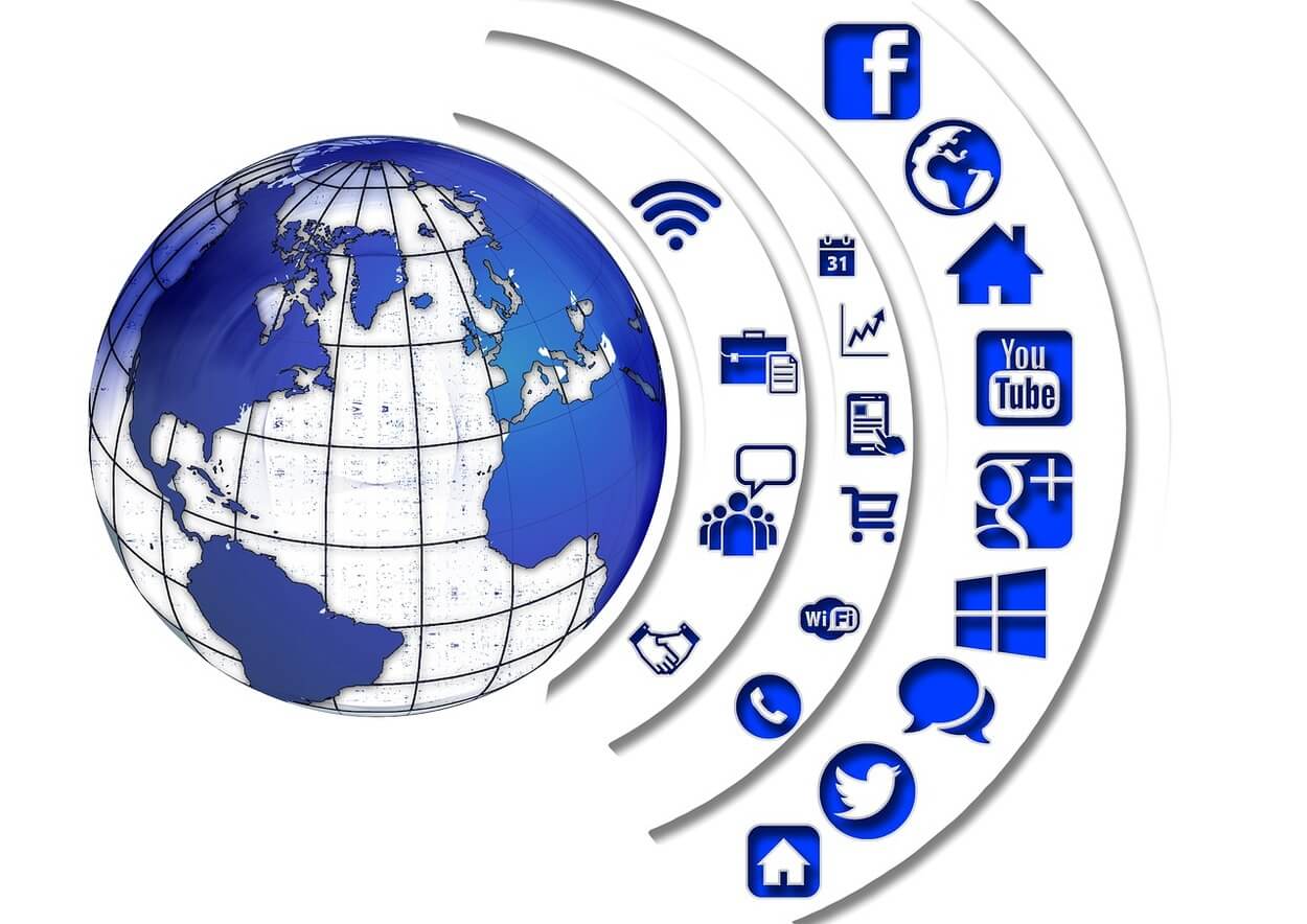 Una imagen de diferentes aplicaciones de redes sociales que muestran su conectividad y dependencia de Internet.