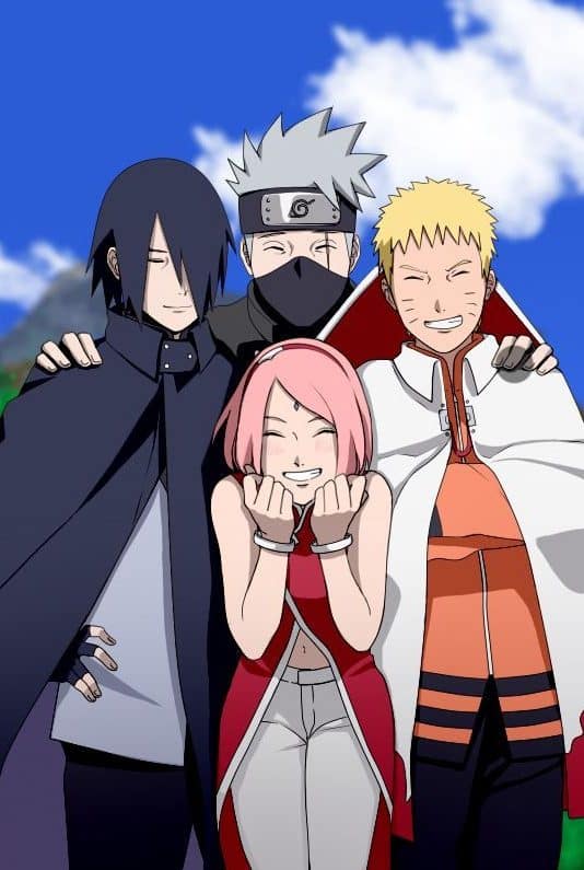 Equipo 7 reunido en Naruto Shippuden