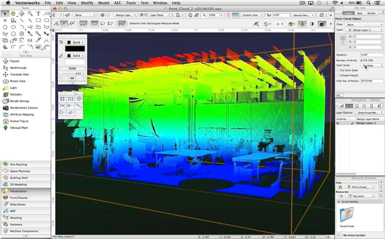 Una imagen tridimensional de un edificio.
