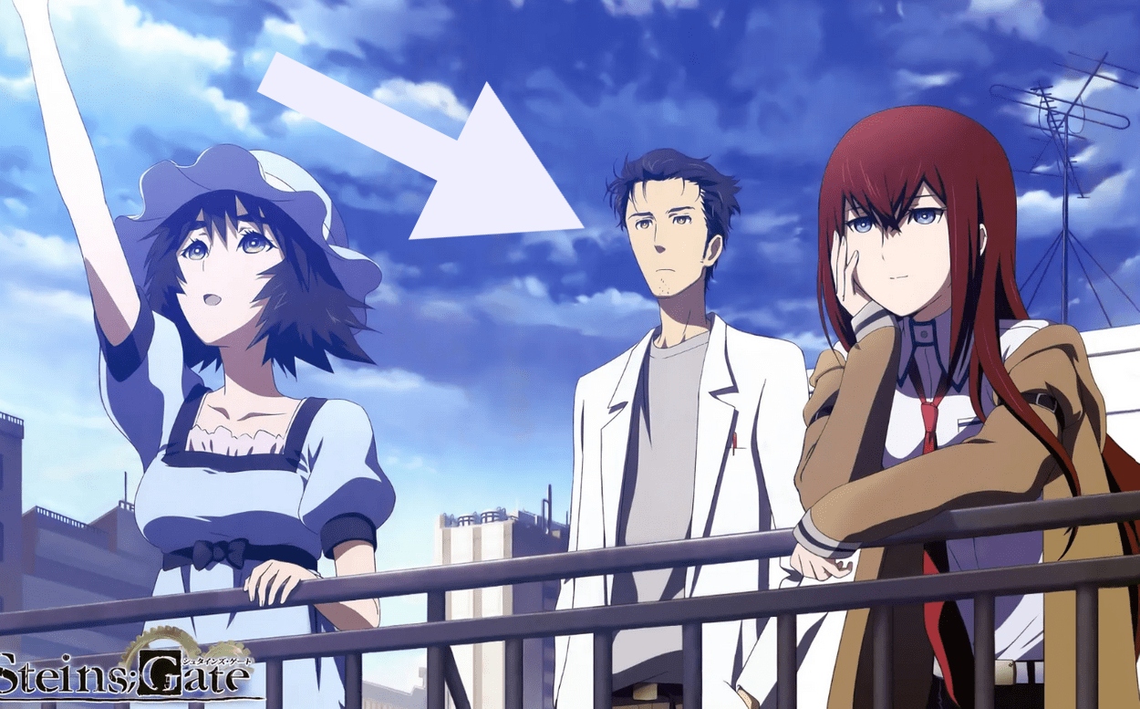 Los personajes de Steins Gate mirando al horizonte
