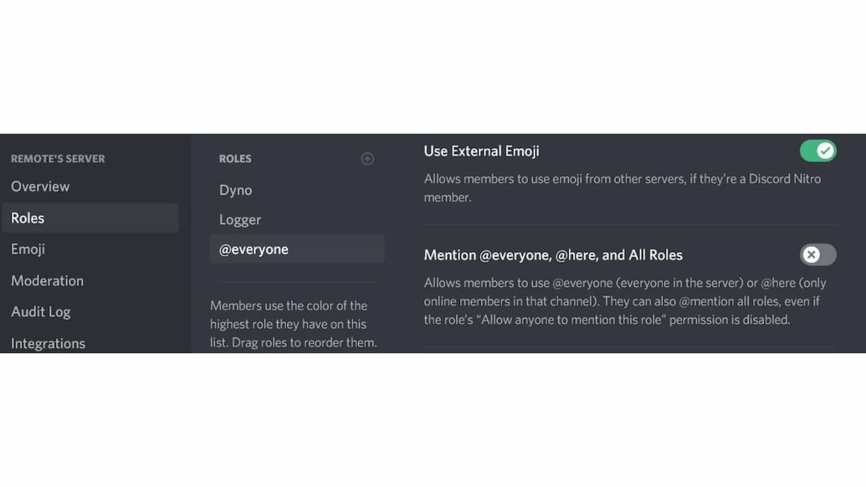 Configuración de discordia