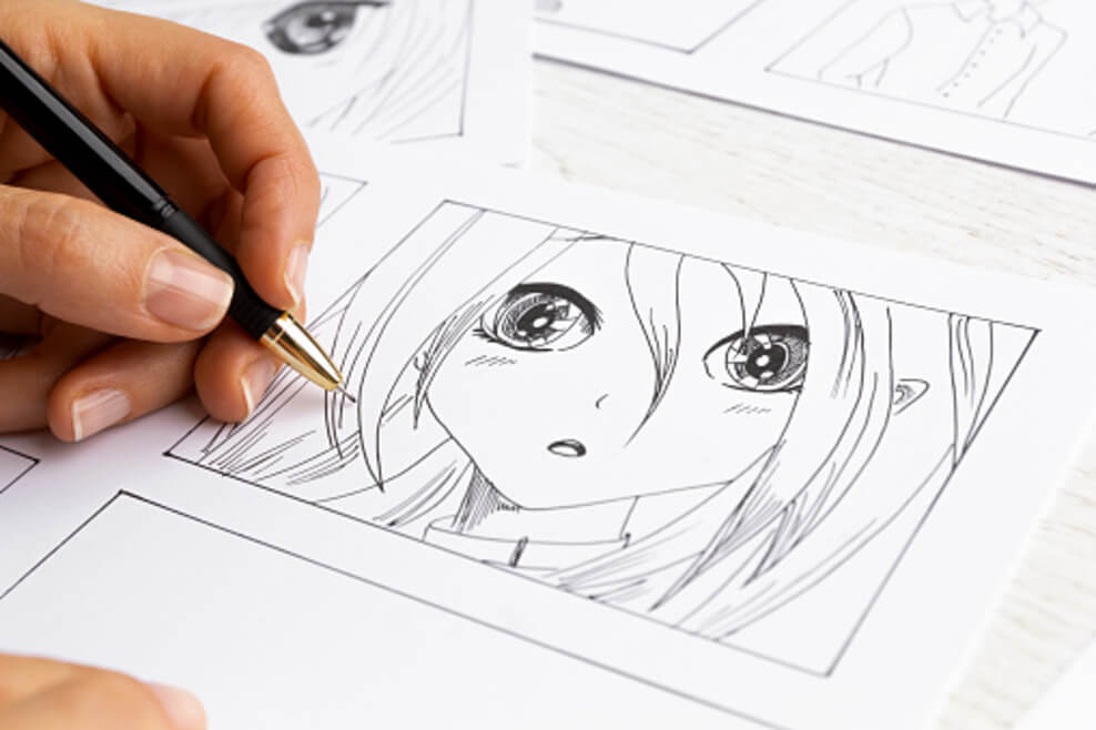 Una imagen que muestra un boceto de un anime.