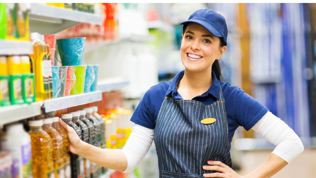 un empleado minorista