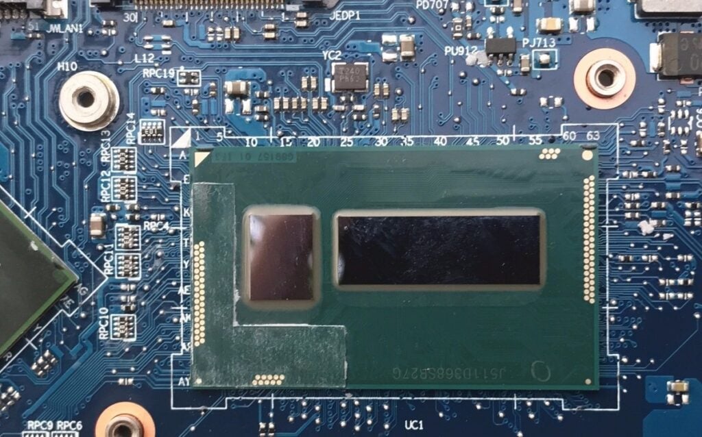 CPU de una computadora portátil