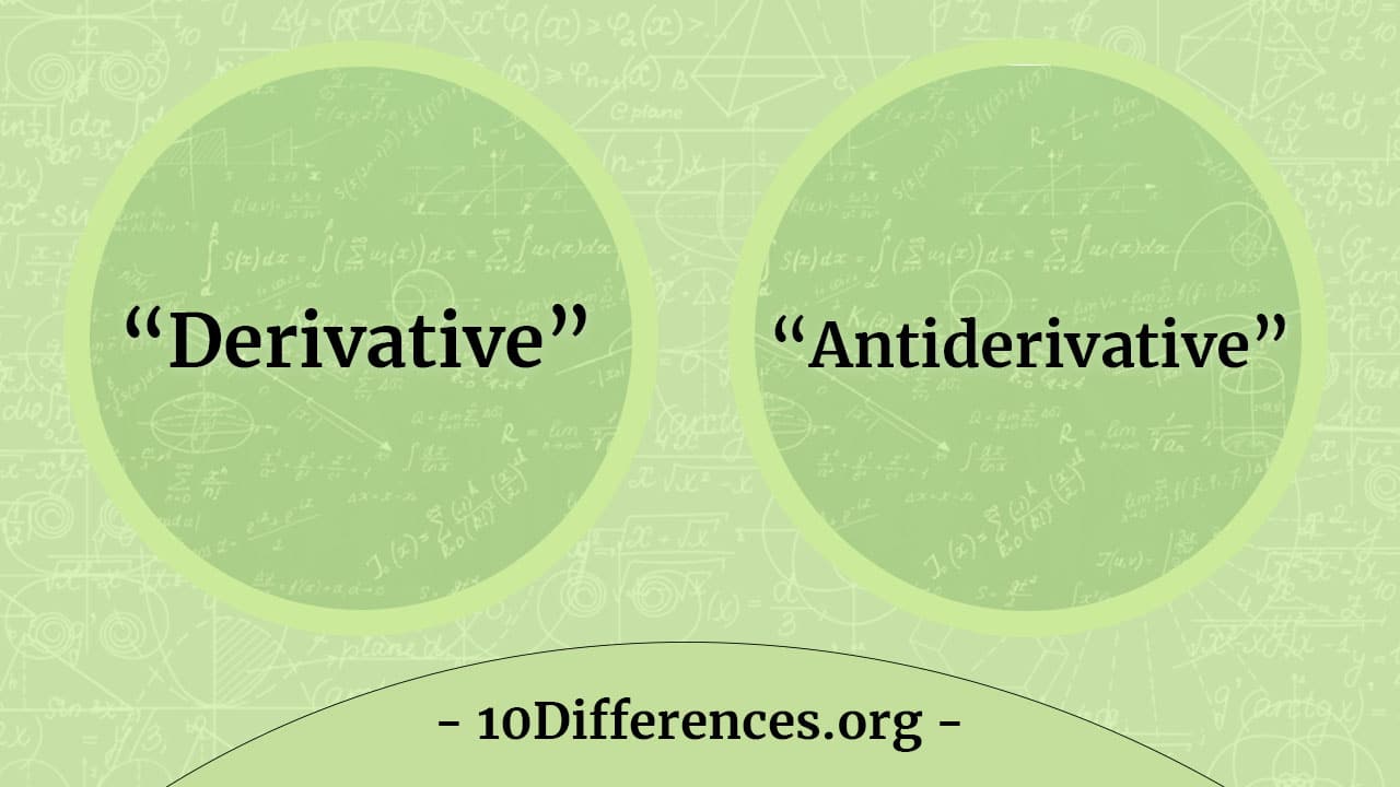Diferencia entre derivada y antiderivada