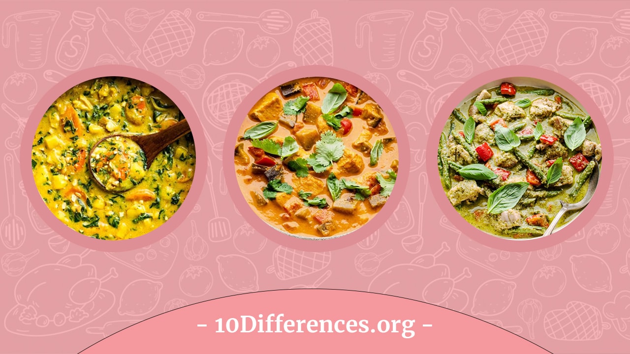 Diferencia entre el curry tailandés amarillo, rojo y verde Diferencia entre el curry tailandés amarillo, rojo y verde