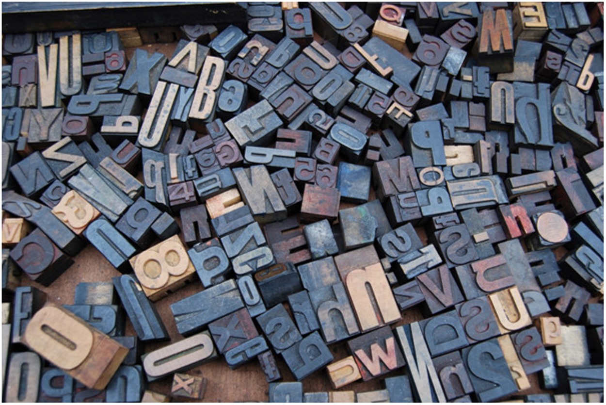 Una mezcla de palabras y frases.