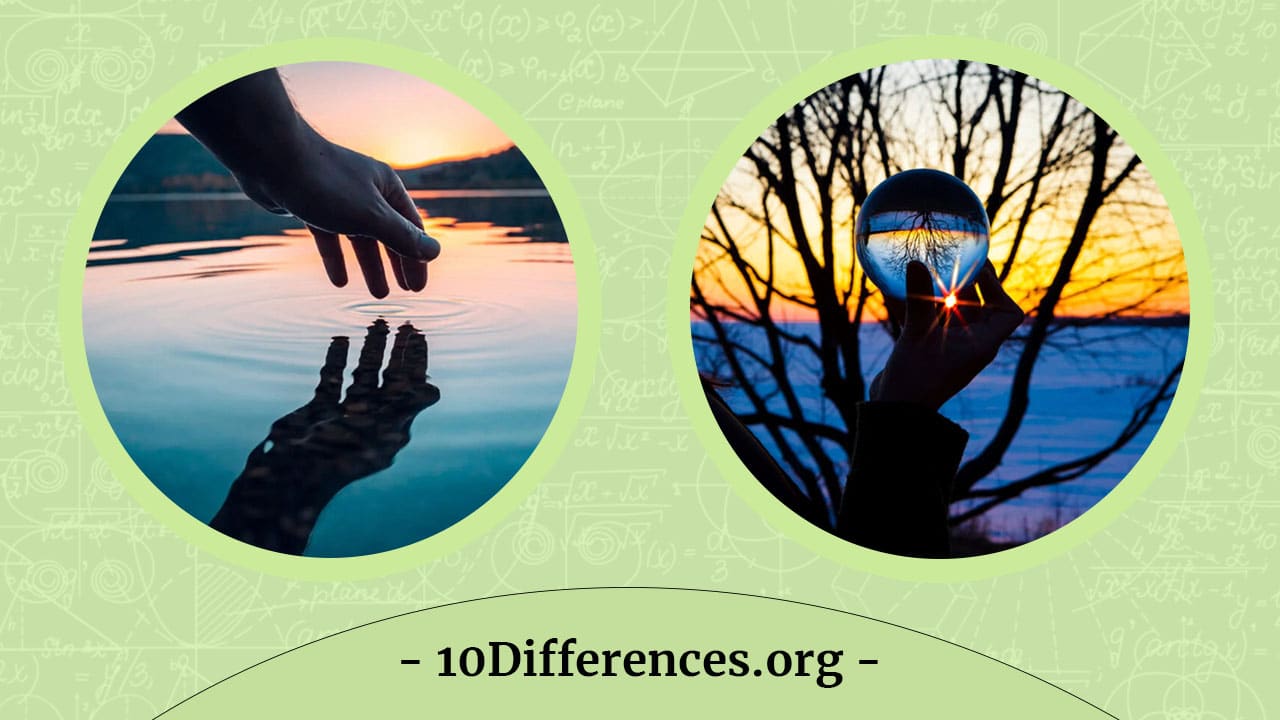 ¿Cuál es la diferencia entre refracción y reflexión?