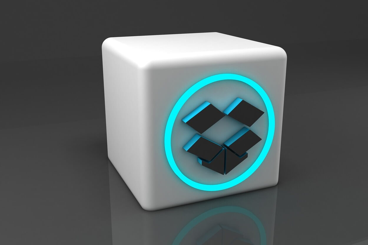 Una imagen de un ícono de Dropbox en 3D.