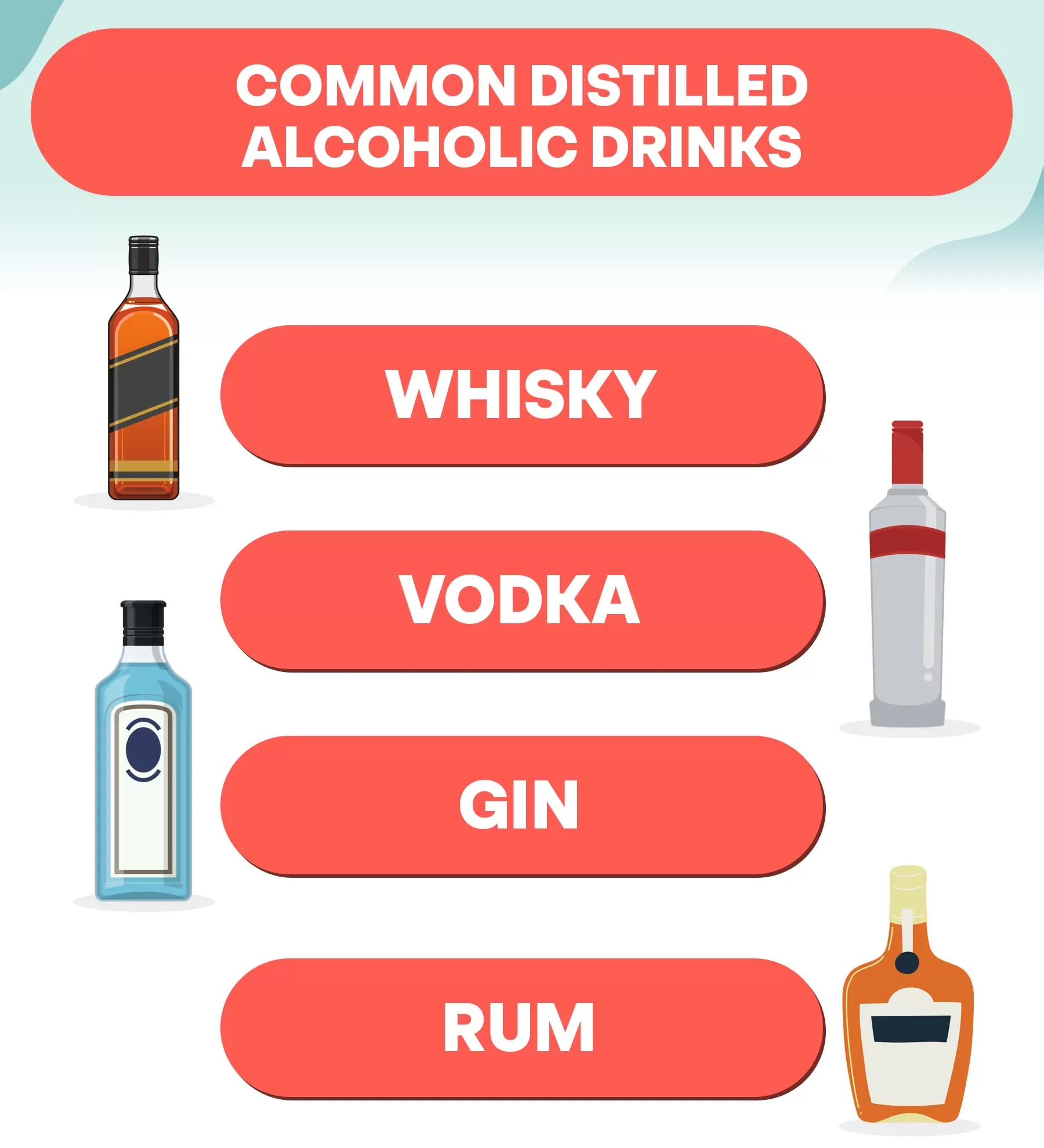 Diferentes tipos de bebidas alcohólicas (comparación): todas las diferencias